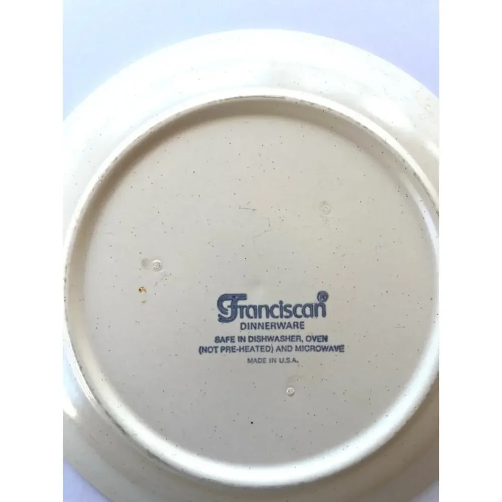 Vintage Franciscan Hacienda Green Earthenware Salad Plates Pair MCM Retro Design